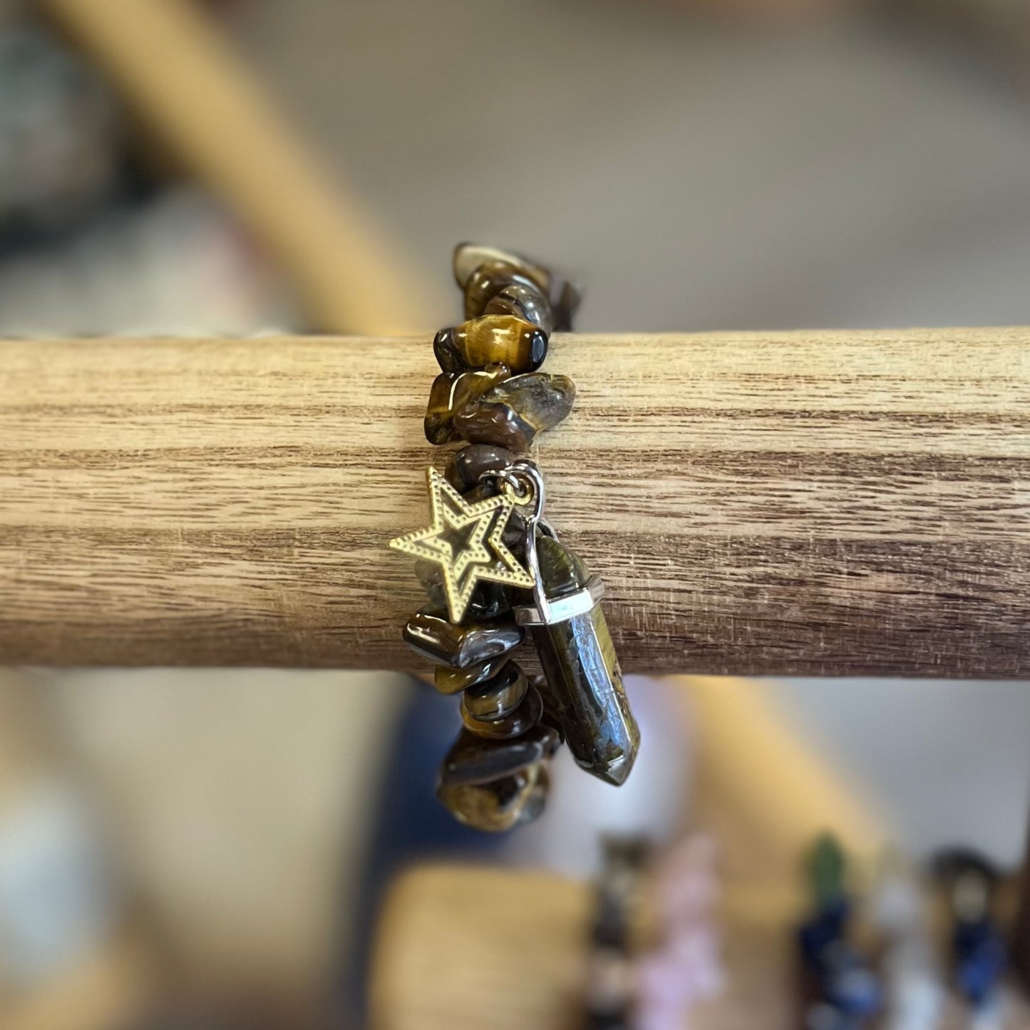 Tigers Eye Charm Bracelet