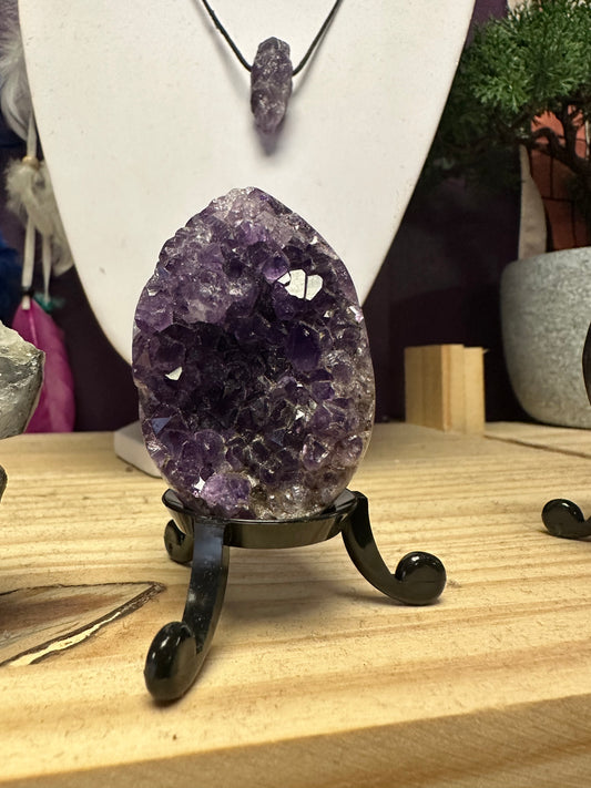 Amethyst Cluster Egg with stand