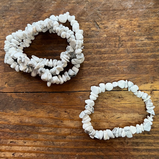 White Howlite Bracelet (small chip)