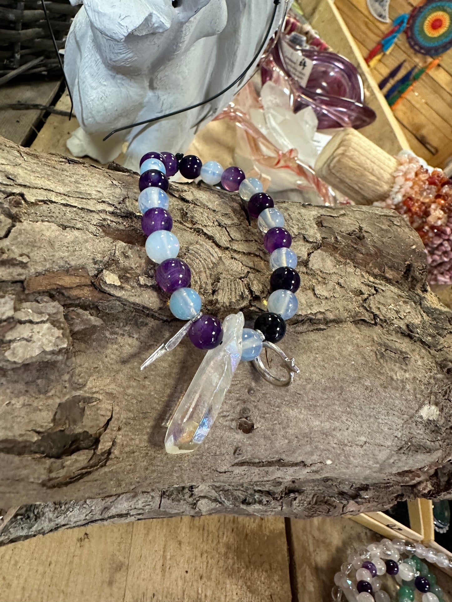 Purple agate, opalite & aura quart