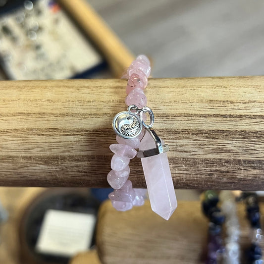 Rose Quartz Charm Bracelet