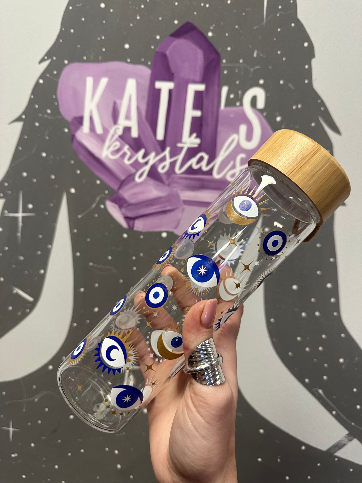 All seeing eye glass water bottle 🧿