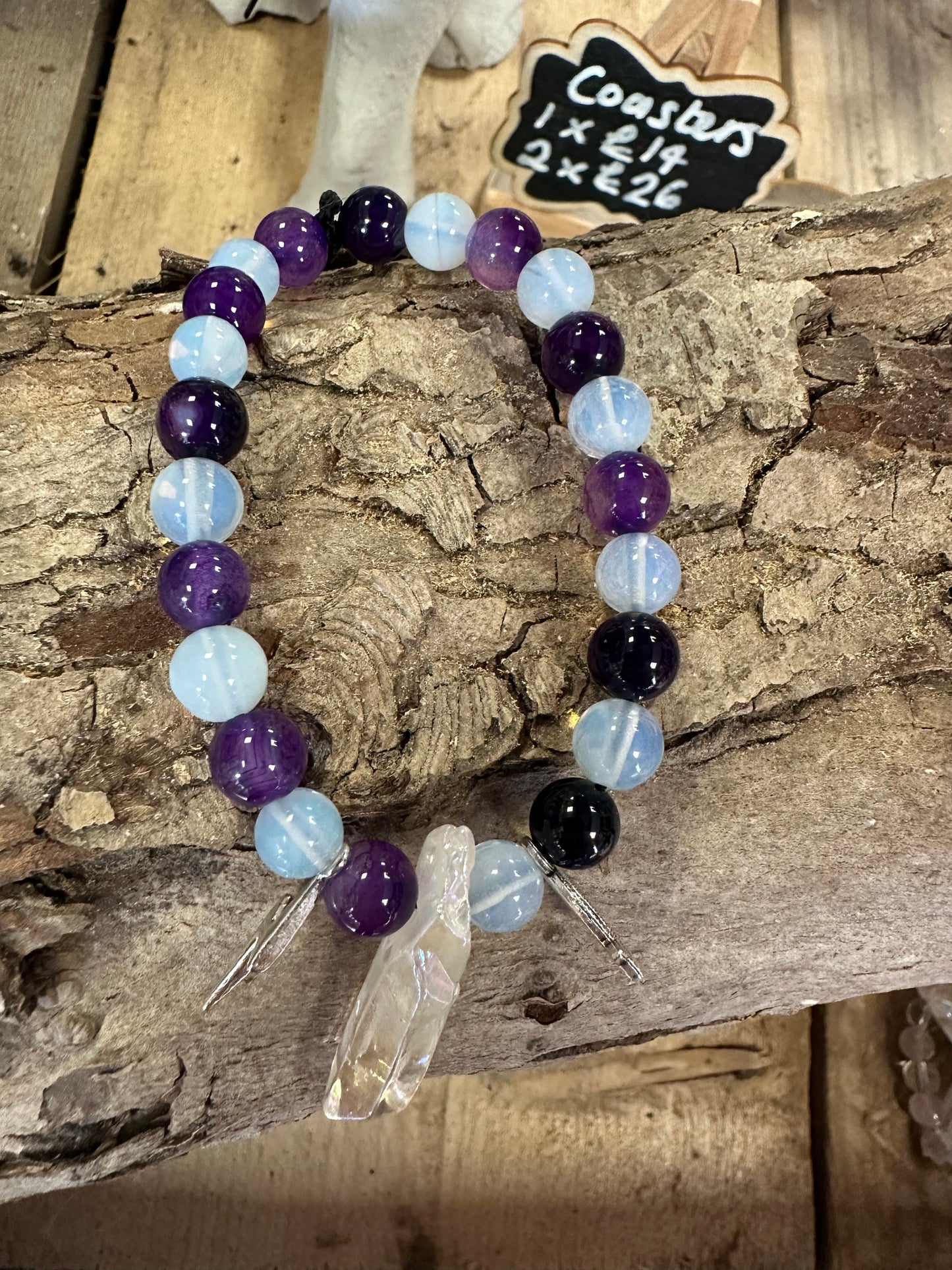 Purple agate, opalite & aura quart