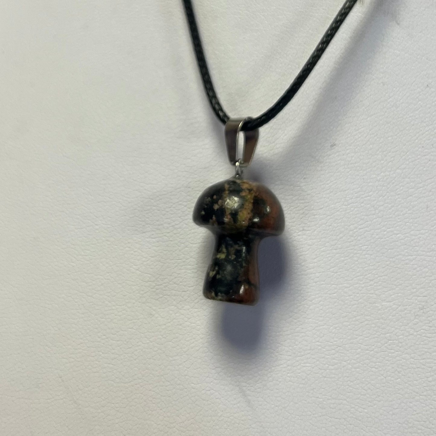 Rhodonite Mushroom Pendant Necklace