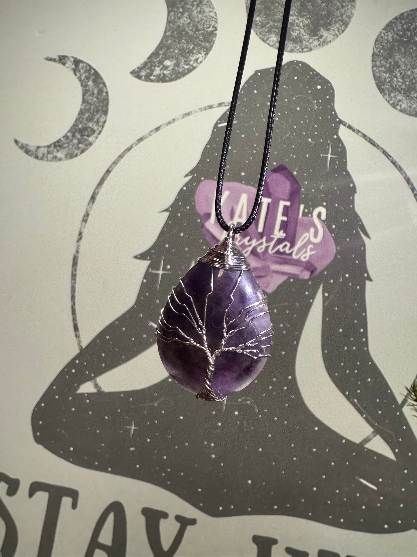 Amethyst tree of life pendant necklace 💜