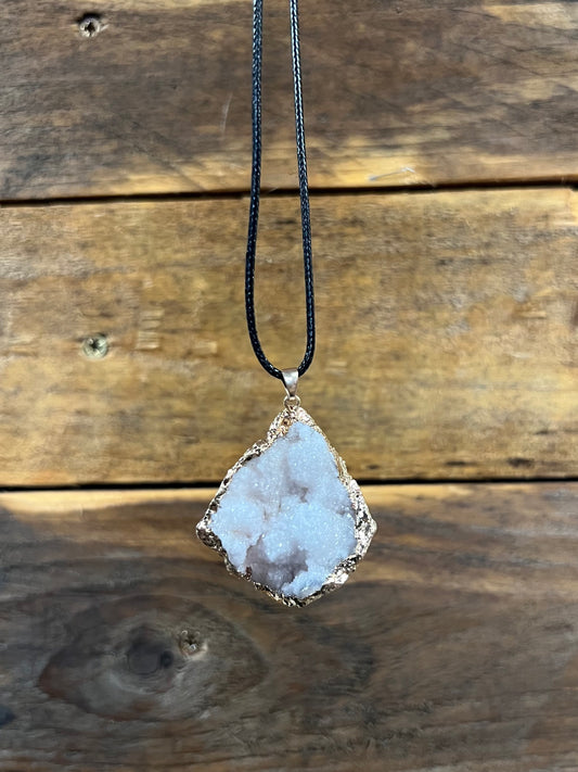 Aura Druzy Agate Large Pendant Necklace