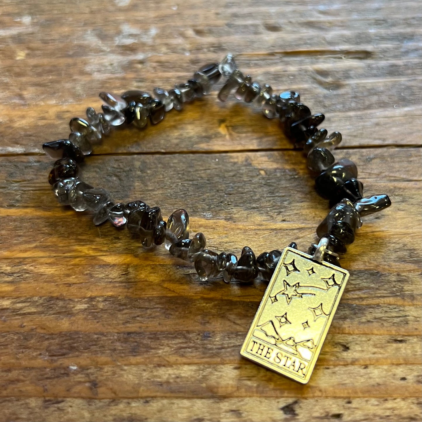 Smoky Quartz Star Charm Bracelet (small chip)