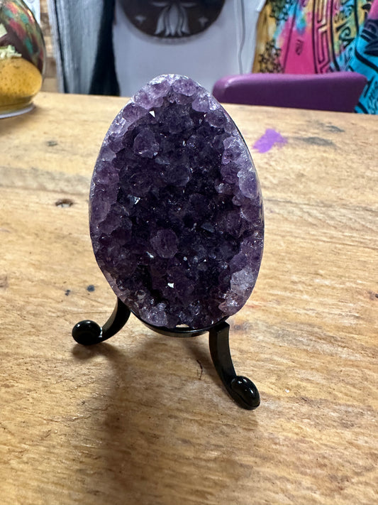 Amethyst Cluster Egg with stand