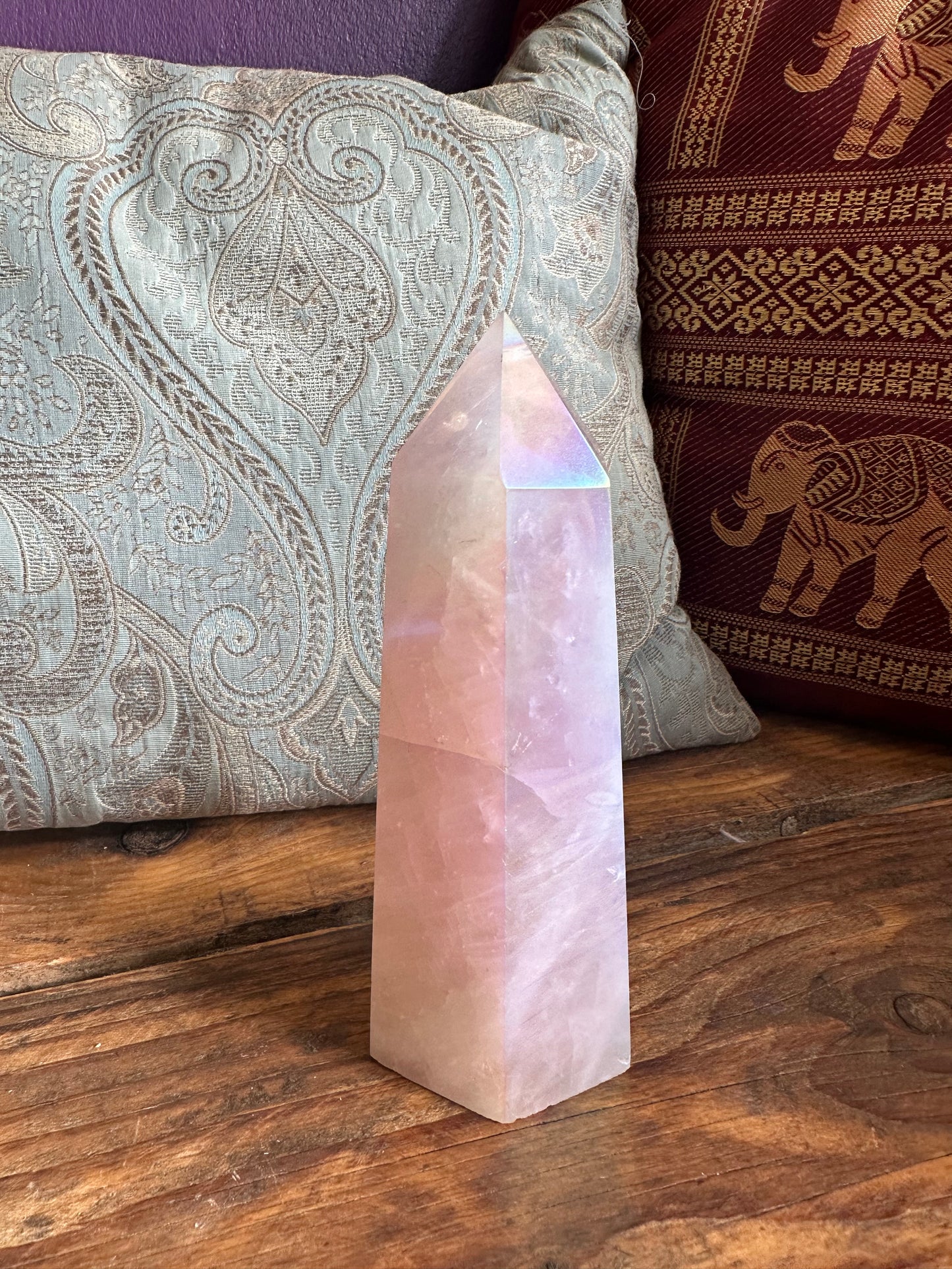 Rose Aura Quartz Tower