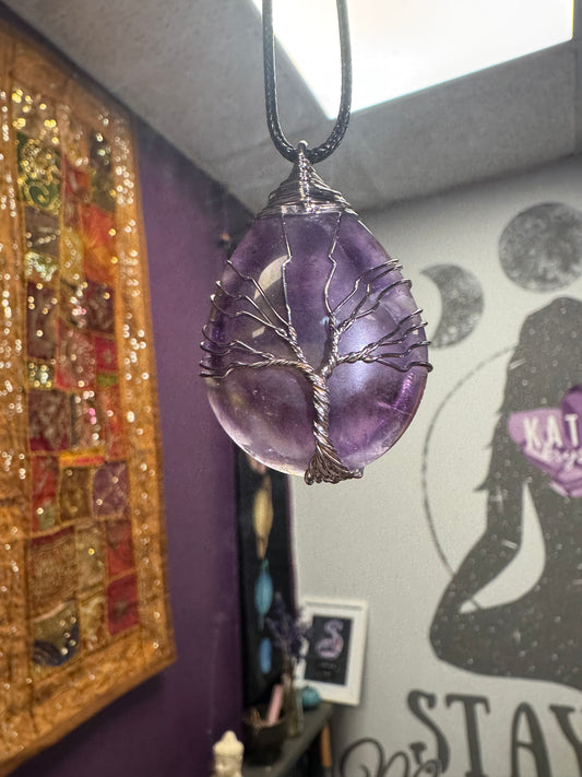 Amethyst tree of life pendant necklace 💜