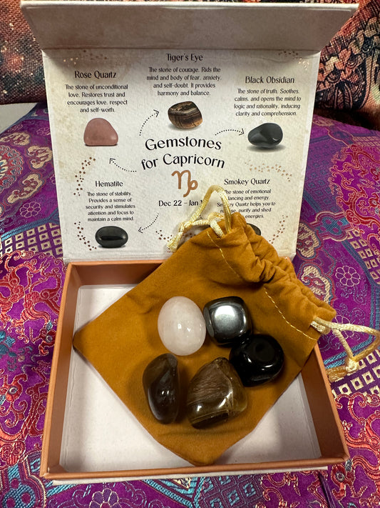 Gemstones for Capricorn Gift Set