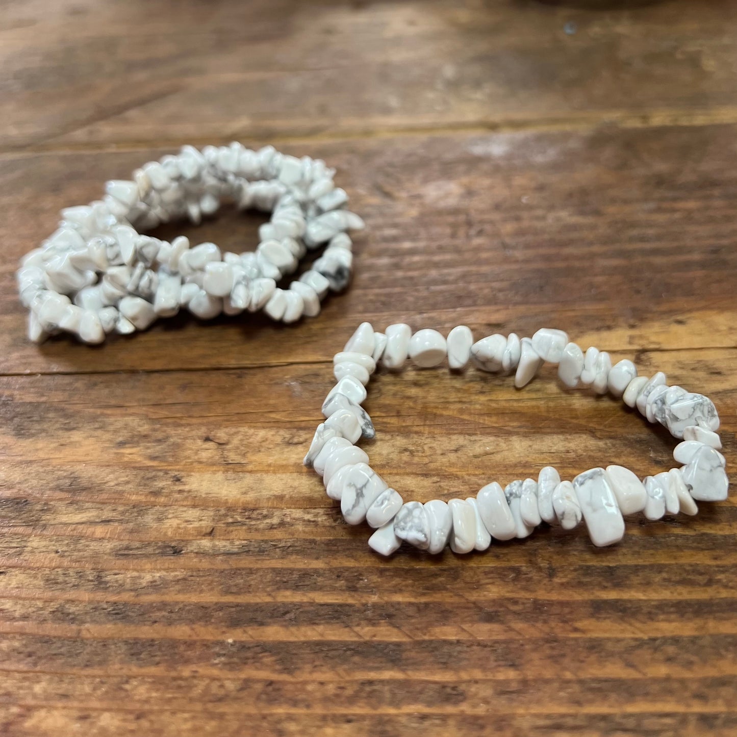 White Howlite Bracelet (small chip)