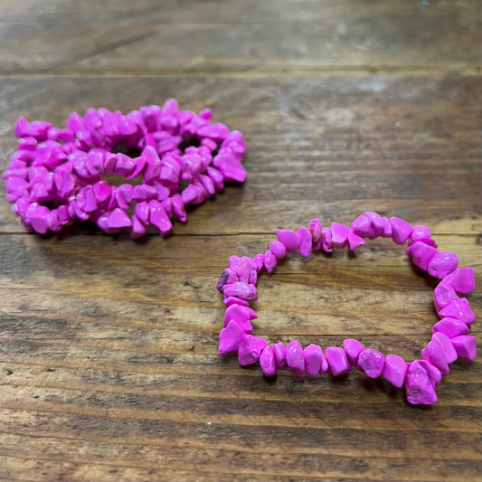 Pink Howlite Bracelet (small chip)