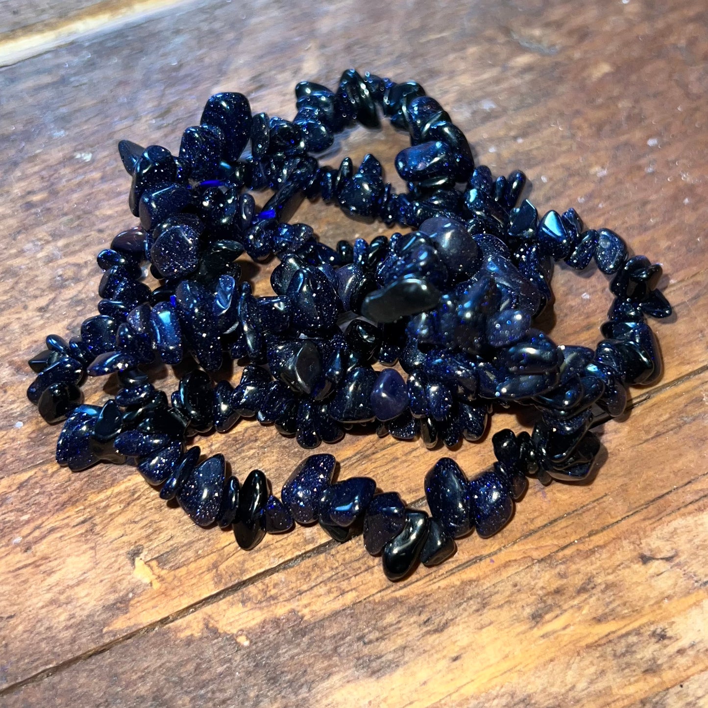 Blue Goldstone Bracelet (small chip)