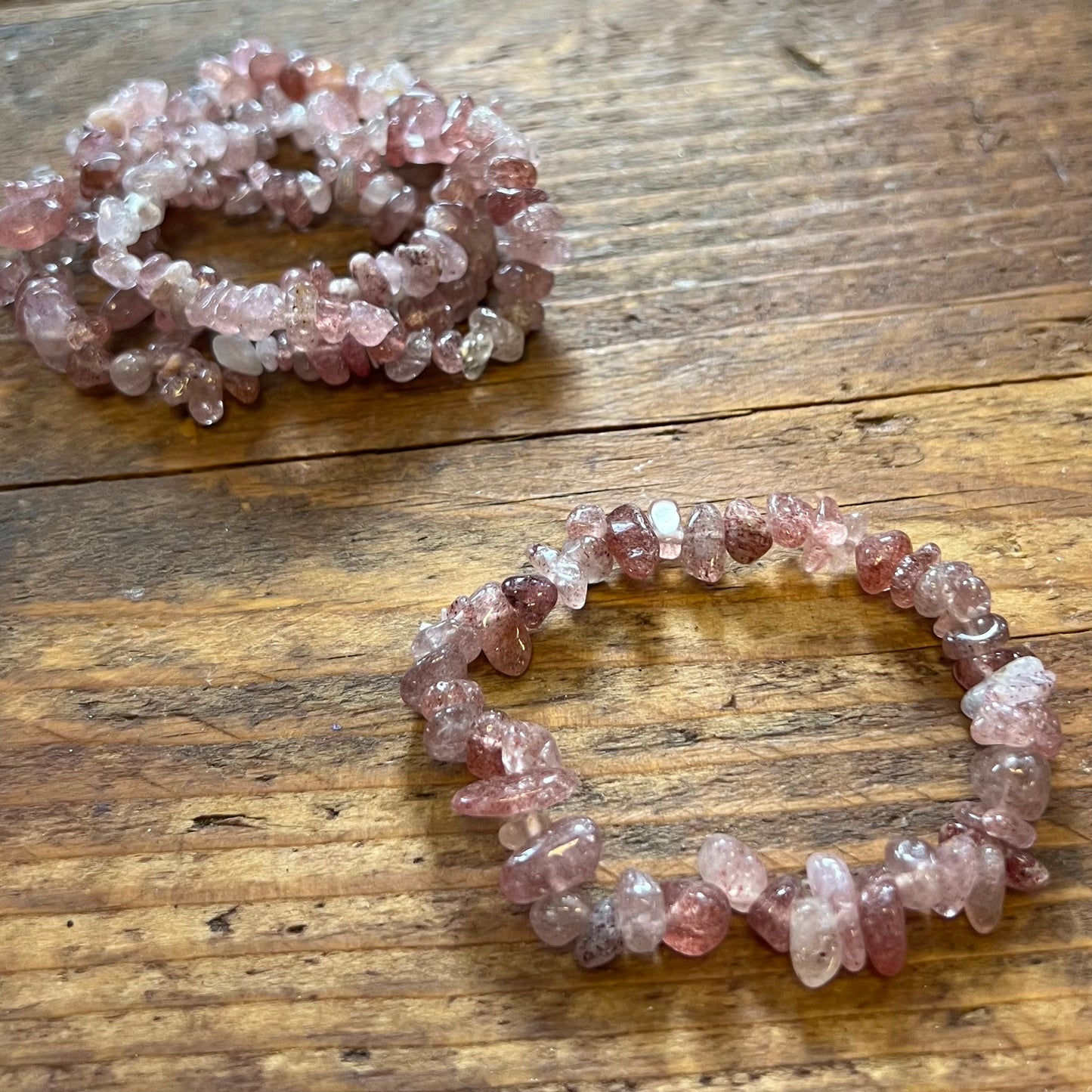 Strawberry Quartz Bracelet (small chip)