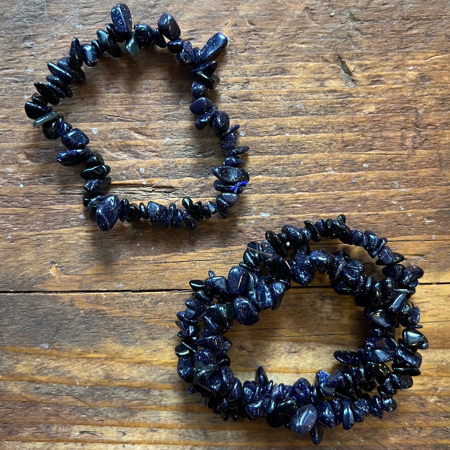 Blue Goldstone Bracelet (small chip)