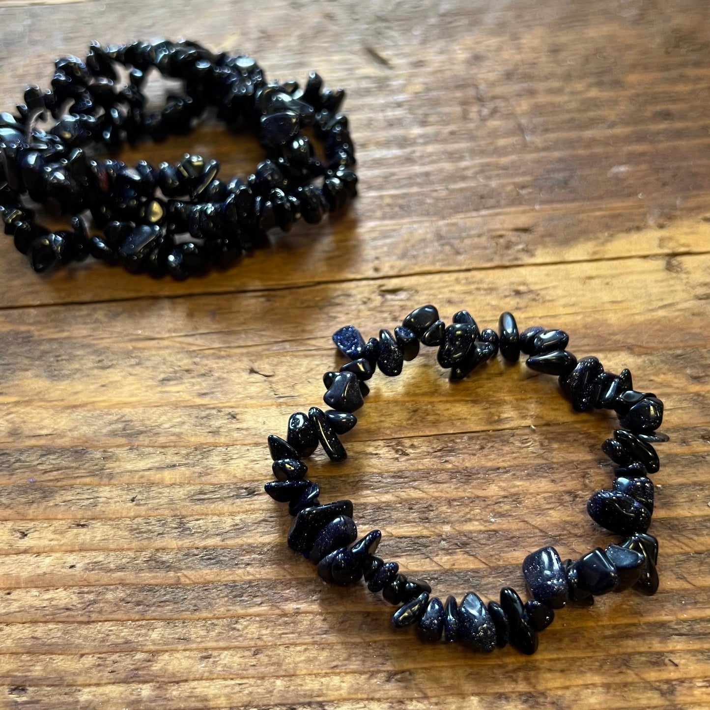 Blue Goldstone Bracelet (small chip)