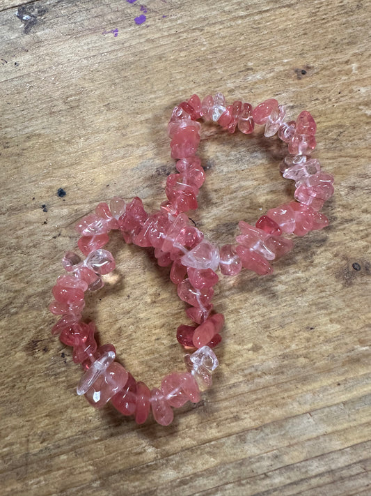 Cherry Quartz Chunky Chip Bracelet