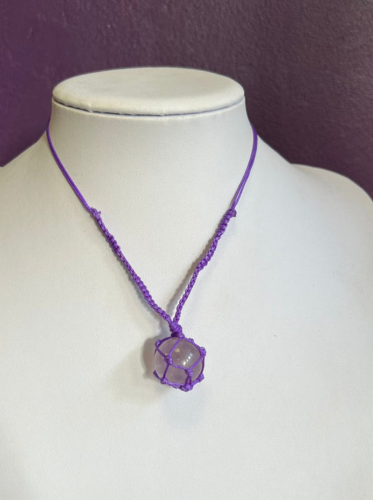 Amethyst Choker Macrame Necklace